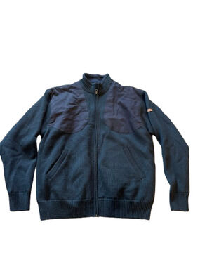 Beretta Mens Wool Shoulder Patches Wind Barrier Full Zip Shooting Sweater XL